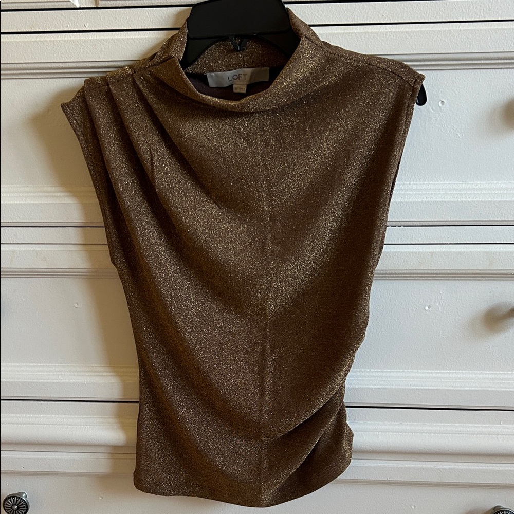 Loft Shimmering Gold Sleeveless Top NWOT. Never worn. Size small